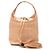Hobo Chanel in pelle di vitello beige con cuciture a quadrato e nappa