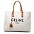 Céline Celine Brown Small Canvas Logo Print Horizontal Cabas Tote Braun Beige