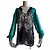 Blusa de seda estampada Roberto Cavalli Negro Blanco Verde Gris
