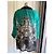 Blusa de seda estampada Roberto Cavalli Negro Blanco Verde Gris - vista 3