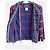RARE CHANEL 08P RUNWAY BLUE RED GOLD CC MULTI CHAINS TWEED JACKET FR 44 Vermelho Azul Multicor Dourado Azul marinho Gold hardware - vista 12