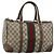 Borsa Boston GUCCI GG Supreme Web Sherry Line in PVC Beige Oro Auth 189420 D'oro