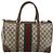 Borsa Boston GUCCI GG Supreme Web Sherry Line in PVC Beige Oro Auth 189420 D'oro - vista 2