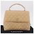 CHANEL Matelasse Hand Bag Lamb Skin Beige Gold CC Auth ka5163V D'oro - vista 12