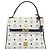 Borsa a mano MCM Vicetos Logogram in PVC e pelle bianco e oro Auth 191298 D'oro - vista 13