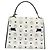 Borsa a mano MCM Vicetos Logogram in PVC e pelle bianco e oro Auth 191298 D'oro - vista 2