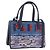 Borsa a mano LOEWE in pelle 2way Navy Silver Auth 191686M Argento Blu navy