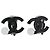 Orecchini CHANEL COCO Mark in metallo nero CC Auth 189989A - vista 2
