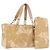 Borsa Tote con tracolla a catena CHANEL in Raffia Beige Oro CC Auth 191448V D'oro