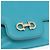 Borsa a tracolla Salvatore Ferragamo Gancini in catena di pelle blu e oro Auth 191493A D'oro Turchese - vista 17