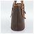 Céline Borsa a Spalla CELINE Macadam Canvas PVC Pelle Marrone Oro Auth 191052 D'oro - vista 4