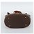 Céline Borsa a Spalla CELINE Macadam Canvas PVC Pelle Marrone Oro Auth 191052 D'oro - vista 5
