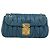 Borsa a Spalla Miu Miu Matelasse in Pelle Blu con Catena Oro Autentica 191596A - vista 13