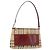 Pochette BURBERRY Nova Check in PVC e pelle Beige Argento Auth 190965A
