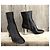 Sebastian Botas de cano curto em cetim preto com saltos adornados com strass e tachas prateadas - vista 2