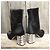 Sebastian Botas de cano curto em cetim preto com saltos adornados com strass e tachas prateadas - vista 4