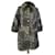 Marc Jacobs Abrigo Patchwork con Cuello de Piel Sintética Castaño Negro Multicolor Gris