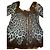 Dolce & Gabbana Top in seta leopardato blu e pizzo Stampa leopardo