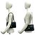 Bolso de hombro Chanel Double Flap Matelassé en piel de cordero negro - vista 2