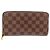 Louis Vuitton Zippy Wallet aus Damier Canvas Braun