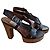 Sandali con zeppa Lanvin in pelle nera e sughero Nero