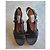 Sandali con zeppa Lanvin in pelle nera e sughero Nero - vista 5