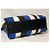 Borsa tote Balenciaga in pelle a righe Nero Bianco Blu - vista 4