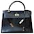 Hermès Kelly 32 Pelle Box Nera Nero