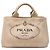 Prada Beige Small Canvas Canapa Logo Tote
