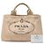 Prada Beige Small Canvas Canapa Logo Tote - Ansicht 7