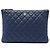 Clutch Chanel Blue Medium Quilted Caviar O Case Blu navy