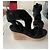 UGG Sandalias de cuña en ante negro - vista 3