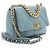 Gabrielle Borsa a tracolla Chanel Lambskin 19 Medium Flap Blu - vista 2