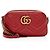 Bolso de cámara pequeño Gucci Matelasse Leather GG Marmont Roja