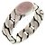 Gucci Interlocking G Ring aus Sterlingsilber 925 mit rosa Band Pink