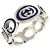 Anello blu in argento sterling 925 con G intrecciato di Gucci