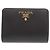 Prada Logo Vitello Move Leather Black Bi-fold Wallet