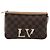 Louis Vuitton Double Zip Pochette Damier Ebene Marrone
