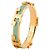 Tory Burch T Logo Ring in Gold und Aqua Emaille Golden Hellgrün