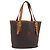 Céline Celine Vintage Macadam Tela e Pelle Marrone