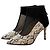 Autre Marque Bianca Castana Stiefeletten aus Wildleder mit Python-Print, Größe 37 Schwarz Python drucken