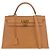 Hermès Hermes Kelly Brown Courchevel com Gold Hardware 32 Bege