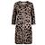 Autre Marque Langer Cardigan aus 100% Kaschmir von Leonard Paris – Animal Print Schwarz Beige