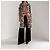 Autre Marque Langer Cardigan aus 100% Kaschmir von Leonard Paris – Animal Print Schwarz Beige - Ansicht 2