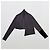 Autre Marque Sarah Pacini Asymmetrischer Strick-Bolero Schwarz Grau - Ansicht 4