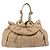 Borsa con coulisse e catena Christian Dior in pelle beige e oro Auth BA13968A D'oro - vista 2
