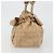 Borsa con coulisse e catena Christian Dior in pelle beige e oro Auth BA13968A D'oro - vista 3