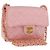 CHANEL Mini Matelasse 18 Chain Shoulder Bag Canvas Pink Gold CC Auth 191614 Rosa D'oro