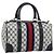 Borsa Boston GUCCI GG Supreme Sherry Line Navy Gold Auth 190835 D'oro Blu navy