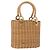 Borsa Salvatore Ferragamo Rattan Gancini Marrone Oro Auth 191683V D'oro
